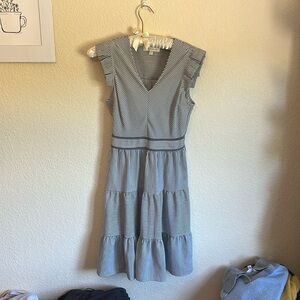 Cute gray and white striped dress